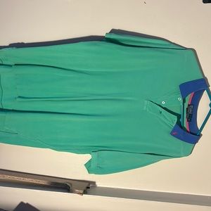 Polo Ralph Lauren polo shirt green with blue collar Kanye West XL